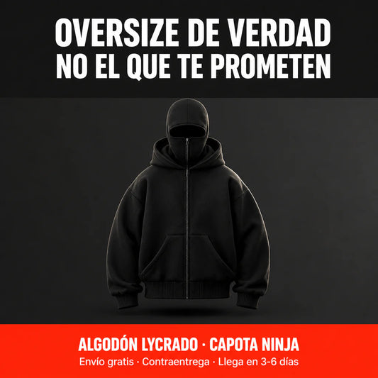 Buzo Ninja Hm — Hoodie Oversize Algodón Lycrado